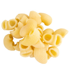 macaroni on white background pile food