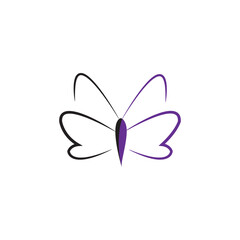 Butterfly logo design  simple flat icon