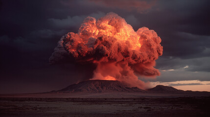 Massive active volcano erupting C Background 2025
