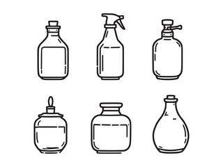 Clear outline drawing of kitchen oil dispenser bottle