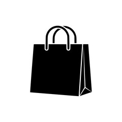 Black silhouette of a shopping bag with handles
