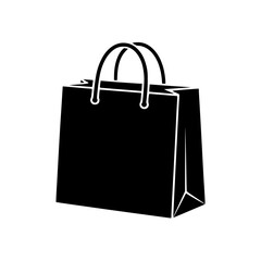 Black silhouette of a shopping bag with handles