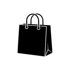 Black silhouette of a shopping bag with handles
