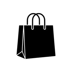 Black silhouette of a shopping bag with handles