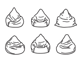 comfortable modern bean bag chair simple line art vector