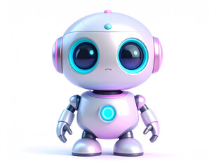 Adorable Robot: A charming, cute robot, brought to life in vivid colors, with oversized, expressive eyes and a friendly demeanor, ready to capture the imagination