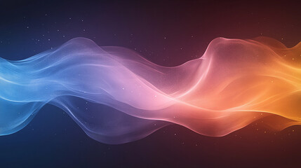 Fototapeta premium Flowing Waves of Blue and Orange Light in Abstract Design