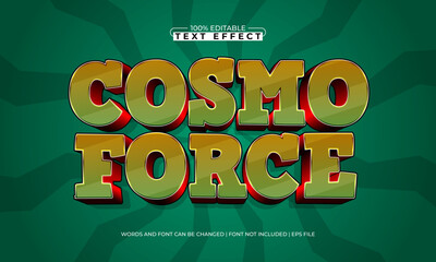 cosmo force editable text effect with a space and alien text style