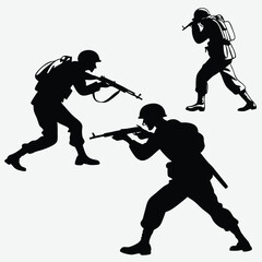Fierce warriors locked in intense hand-to-hand combat image silhouette design vector art and illustration