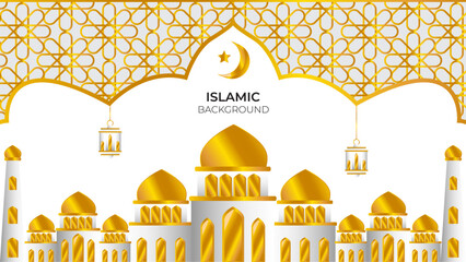 gold horizontal islamic background for ramadan celebration