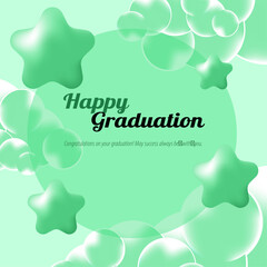 green 3d star and cloud shapes greeting cards