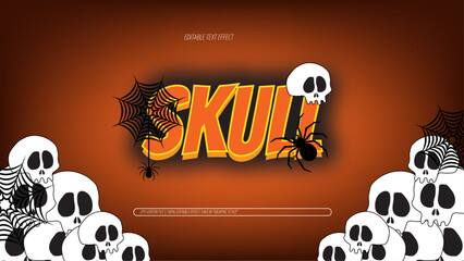 orange skull Text Effect background