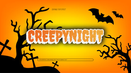 orange scary Pattern creepynight Text Effect background