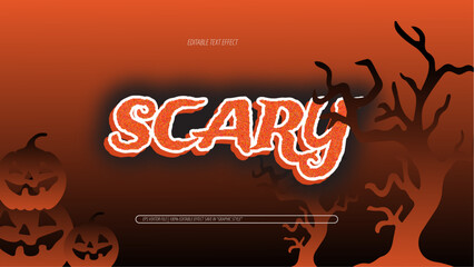 orange scary Pattern scary Text Effect background