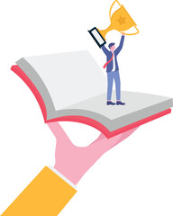 Kindergarten educational support from professional female mentor.flat design with people.
