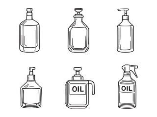 Cooking oil dispenser container vector in line style