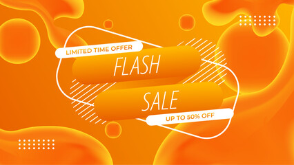 Modern Flash Sale Promotion Banner with Vibrant orange Theme