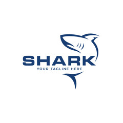 abstract shark line logo design