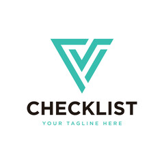 geometric checklist triangle logo icon