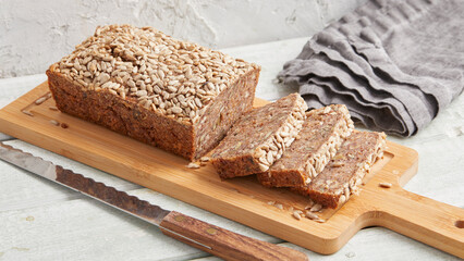 Rye bread on a wooden board