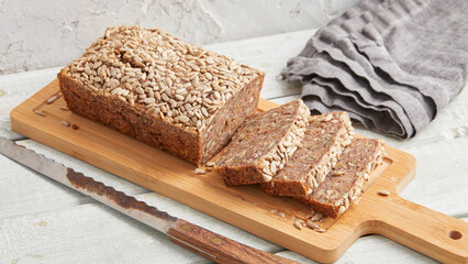 Rye bread on a wooden board
