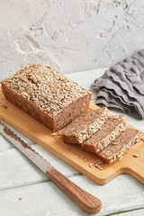 Rye bread on a wooden board