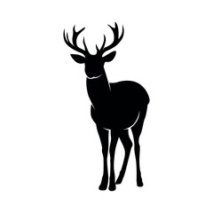 black silhouette of deer animal. animal symbol
