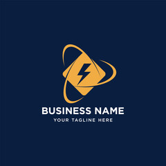 electric sign modern logo design