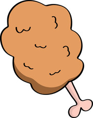 Simple Handdrawn Thanksgiving Chicken Leg 