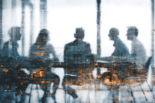 Corporate people working together in the conference room of their office, sharing idea and planning the business strategy of their company - Teamwork and brainstorming abstract concept. High quality