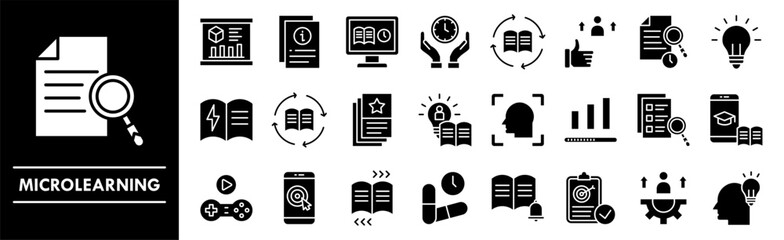 Microlearning icon collection set. Containing design education, microlearning, learning, training