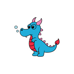 Animal Blowing Bubbles vector art on white background 