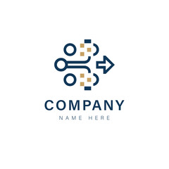 Abstract company logo design featuring business icon and modern technology concept for web and marketing branding
