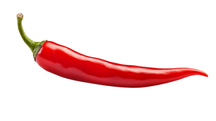 Vibrant Red Chili Pepper Isolated on transparent Background