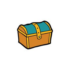 treasure chest isolated on white