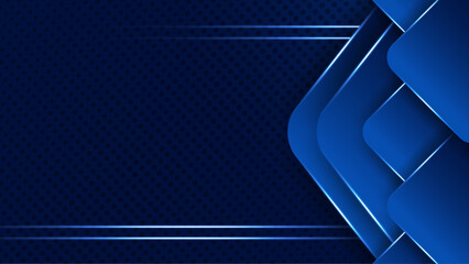Abstract Geometric Blue Technology-Themed Background with Curved Shapes