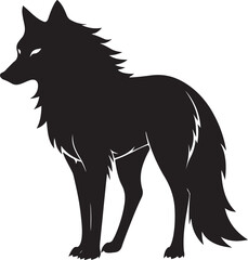 Standing wolf silhouette