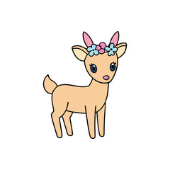 Christmas reindeer with red nose on white background vector art