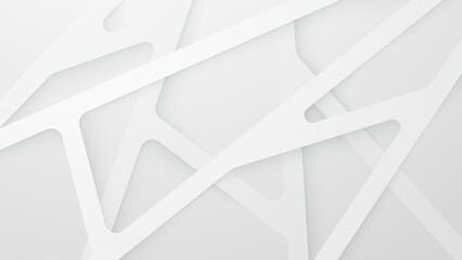 Layered White Geometric Diagonal Abstract Background