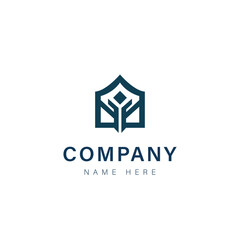 Business logo design featuring a star icon and decorative elements for company branding and corporate identity