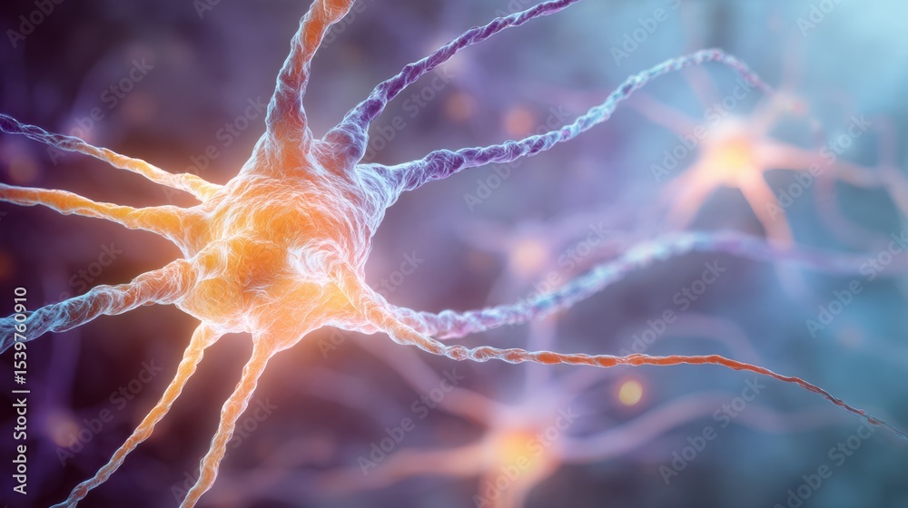 Poster Nervous System Represented as Delicate Wires Over a Fragile Background Showcasing Its Complexity in a Vibrant and Intricate Display