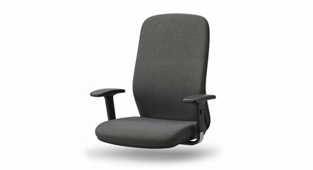 Naklejka premium Back support cushion isolated on white background, office chair ergonomic pillow, modern front view