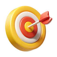 3d rendered target with arrow isolated on transparent background