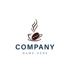 Creative modern minimalist coffee shop logo design 