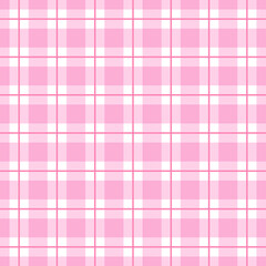 Spring plaid seamless patterns, Pastel pink doodle check and grid seamless vector pattern