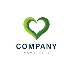 Abstract heart logo design for business or company branding with a romantic and creative concept