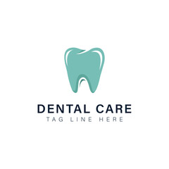 Tooth logo design featuring a clean dental icon symbolizing health care and dentistry for dental services and medical branding