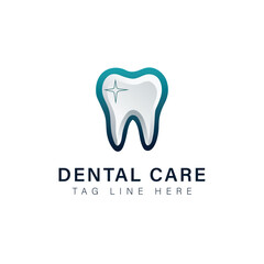 Tooth logo design featuring a clean dental icon symbolizing health care and dentistry for dental services and medical branding