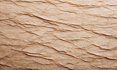 Textured Beige Paper Background: A Close-Up View of Crumpled Paper