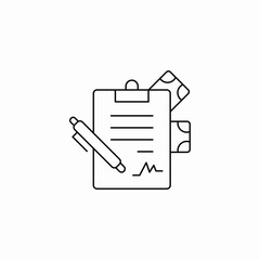 paid contract icon sign vector